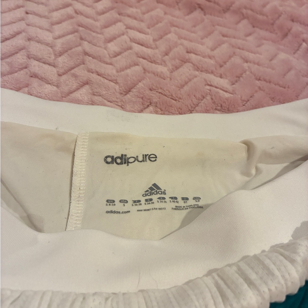 adidas White Skirt with Turquoise Stripe - Picture 3 of 4
